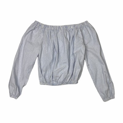 John Galt Silver Off Shoulder Top John Galt Ruched Off The