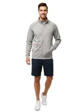 Bench Men's M Urbanwear Full Zip Moisture Wicking Knit Jacket Stand Collar Gray