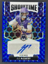 2025 Panini Mosaic Showtime #'d 46/99 Autograph Auto JJ McCarthy Vikings QB