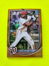 James Wood 2025 Bowman Chrome Mega Box Gold Mojo Refractor RC /50 Nationals