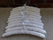 10 White Satin Padded Hangers Set Lingerie, Boudoir Clothing, Delicates