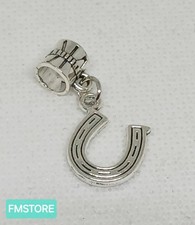 Charm Ciondolo Per Bracciale Ferro Di Cavallo in Acciaio Tono Argento Silver 