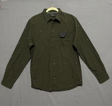 NWT Scotch & Soda Men's Large Regular Casual Shirt Green Allover print 163339