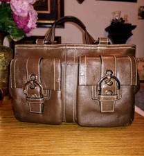 Bolso de Mano Coach "Grande" Vintage Y2K SOHO Hebilla Grande Cuero Marrón Muy Raro