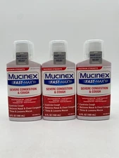 MUCINEX Fast-Max for Severe Congestion & Cough 6 fl oz-Lot of 3 -EXP Jul 2026
