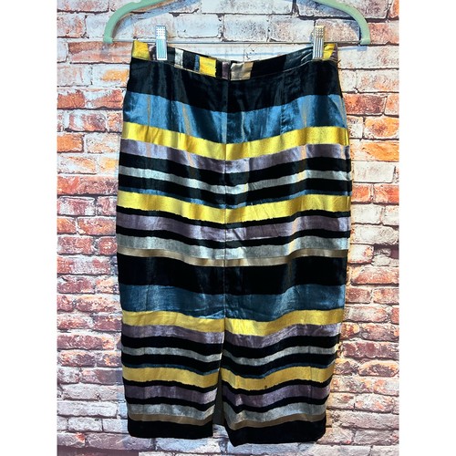 Anthropologie wolven velvet black gold knee length skirt women's size 2 - Picture 4 of 5