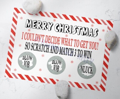 Adult Scratch Card - Naughty Fun Blow Job Rude Scratch Off Boyfriend Husband
