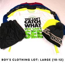 Boy s Clothing Lot: Large 10-12 5 shirts 1 pair of shorts 2 hats