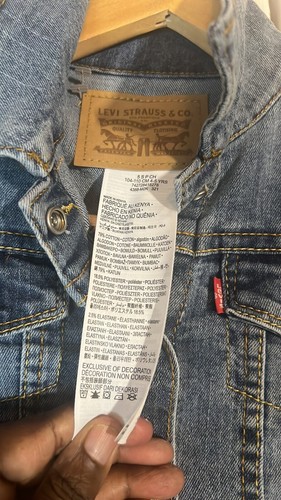 Levi’s Kid’s Trucker Denim Blue Jacket Small S/P/CH 5 Yrs Snap Closure - Picture 4 of 7