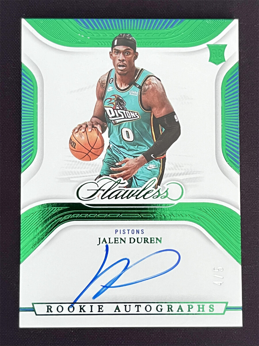 2022-23 Panini Flawless Jalen Duren #RA-JDR Emerald Rookie RC Auto /5