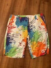 loumouth womens crazy golf short paint splatter art sz 36
