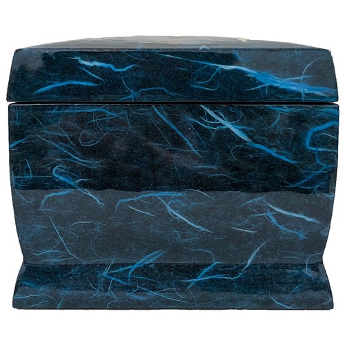 Korea Mother of Pearl Music Jewellery Storage Chest Wooden Mirror Box - Blue - Picture 5 of 12