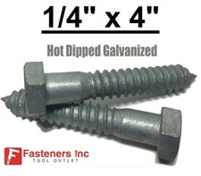  Choose Qty 1/4" x 4" Hot Dipped Galvanized Hex Head Lag Bolt Screw HDG