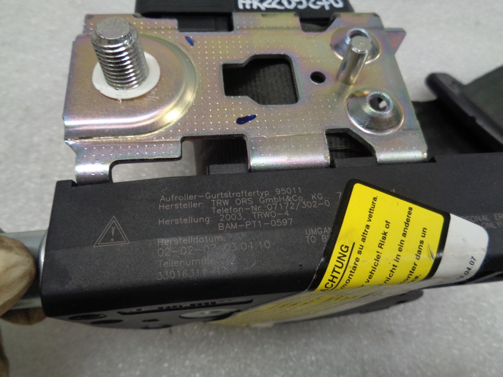 03-07 Maserati Quattroporte M139 Rear Right Seat Belt Retractor OEM AK2209270