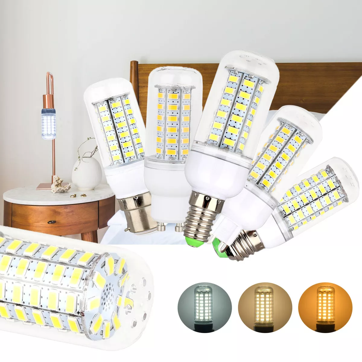 LED Corn Light Bulb Mogul Base E26 E27 E12 E14 G9 GU10 5W 18W 5730