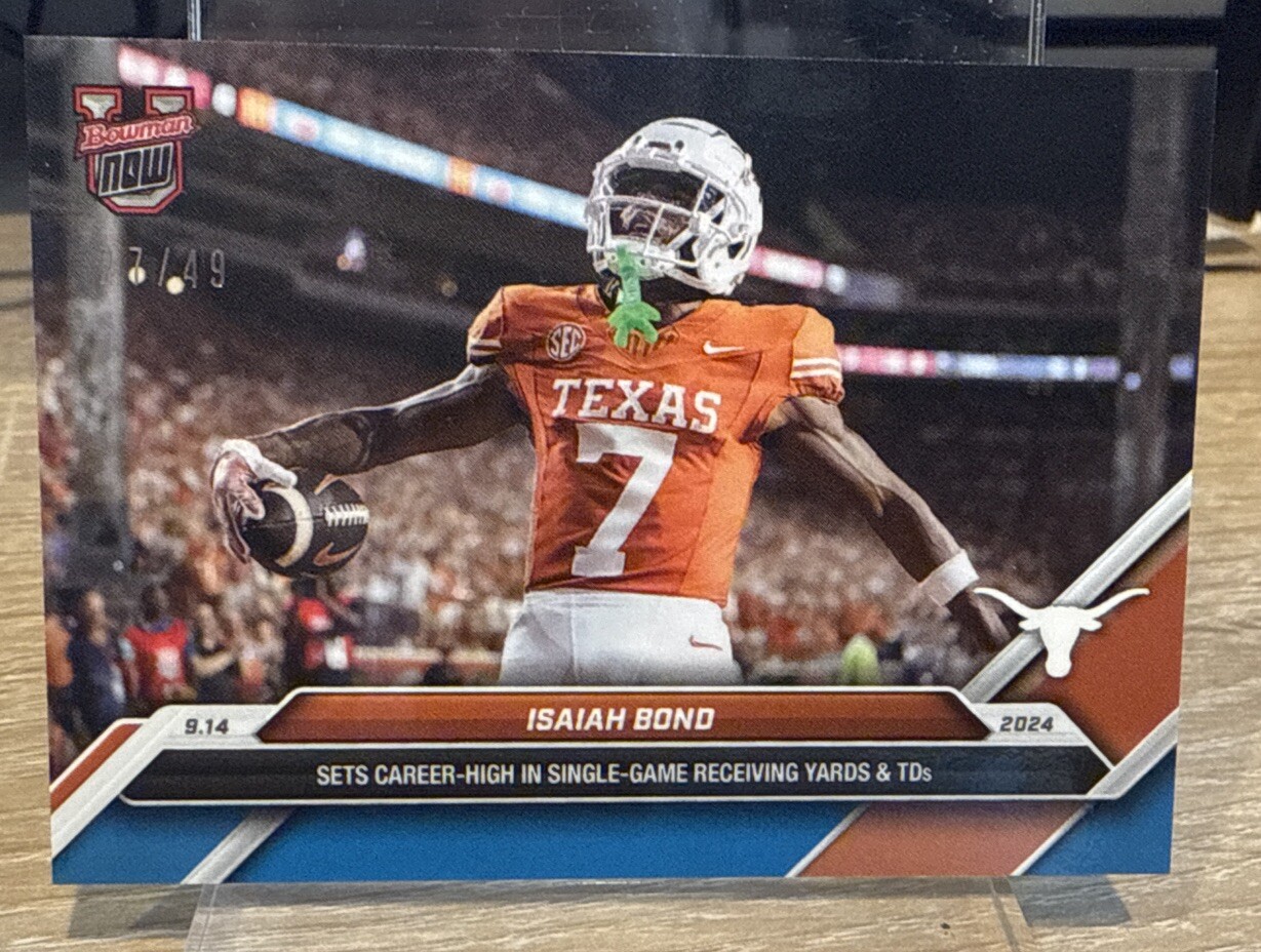 2024 Bowman U Now Football Blue Parallel #13 Isaiah Bond  /49 - Texas Longhorns
