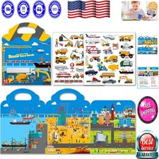 Interactive 3D Vehicle Sticker Book for Kids - Perfect for Road Trips and Travel