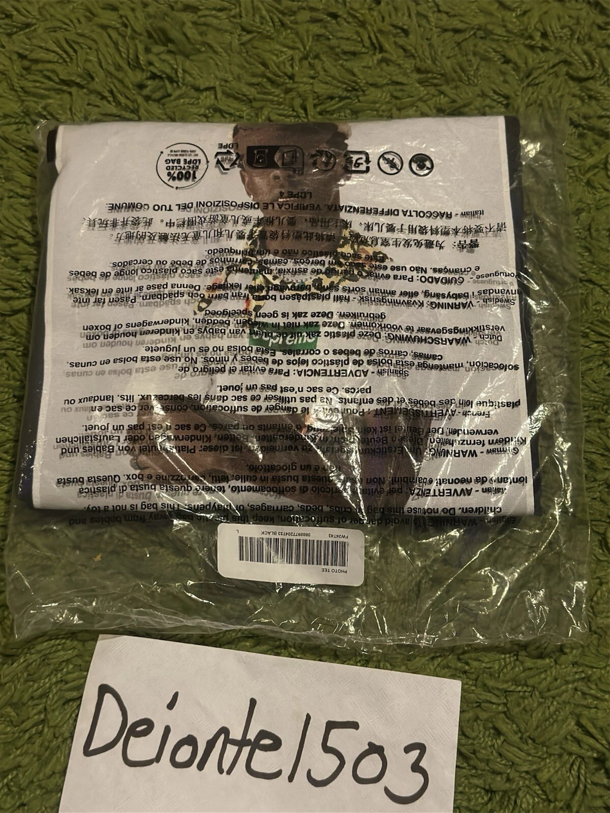 Tee shirt noir Supreme Tyler The Creator taille L FW24 à la main !