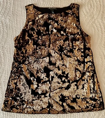 INC International Concepts TUNIQUE FEMME Sequin Or/ Noir,GLAMOUR , T. L, NEUF - Photo 1/4