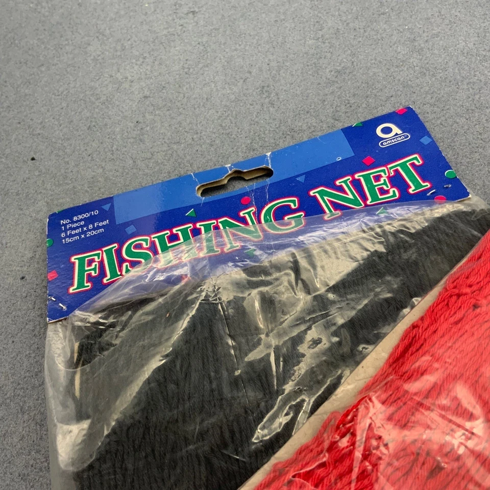 Lote de redes de pesca rojas negras 6 X 8 pies cada una Tiki Luau náutica costera Foto 2 de 4