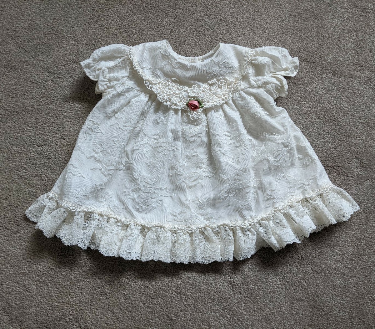 Vintage Bryan Baby Ivory Lace Frilly Dress Size 6-9 Months | eBay