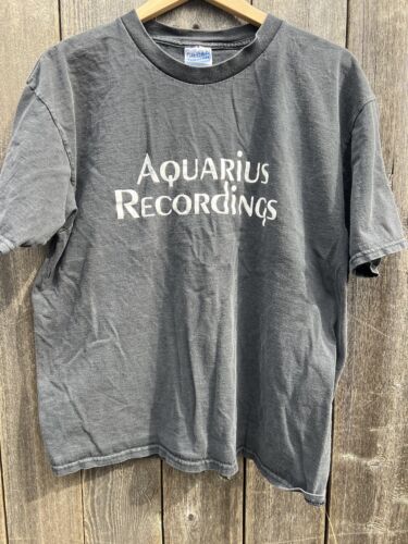 Aquarius Recordings Label t-shirt XL vintage 90s H