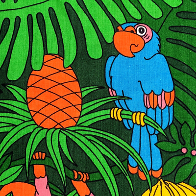 Mambo レグモンバサ A2 アートプリント Dadarama オーストラリア Vtg Suzanne Engel Almedahls Sweden Bongo Bongo Jungle Print Fabric