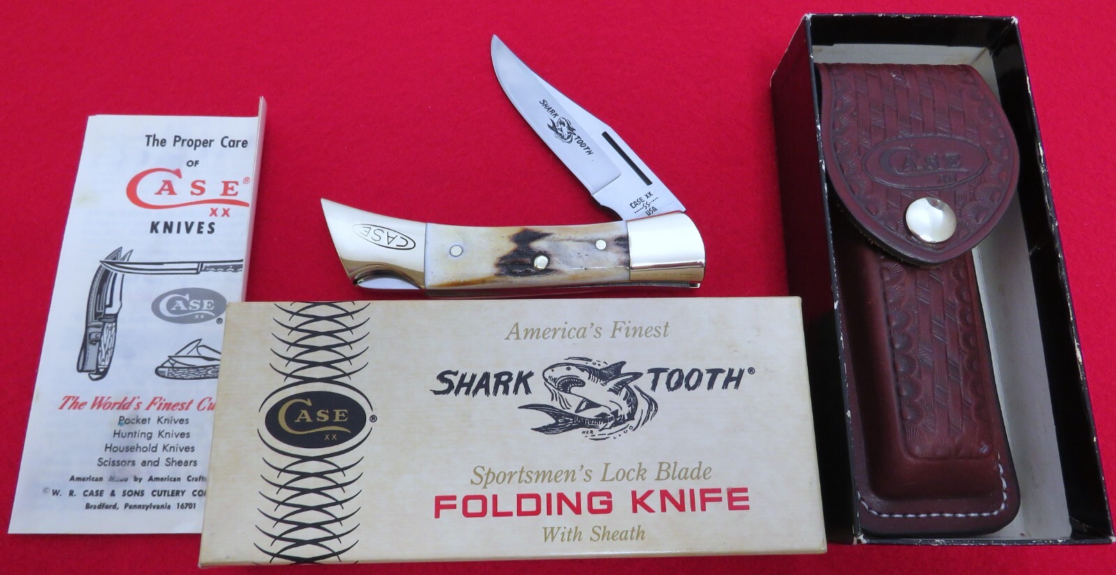 Case XX 1980 SHARK TOOTH Knife AAA+ GENUINE STAG Complete From Collection! NR