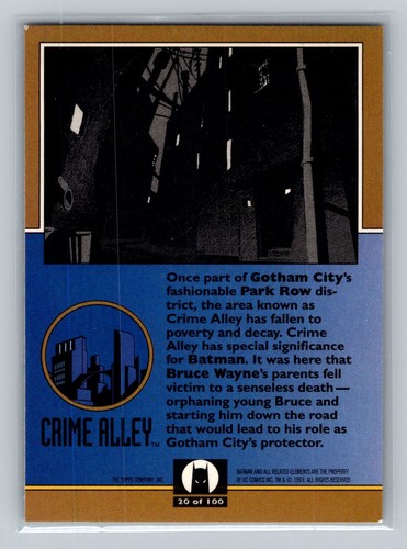 Crime Alley 1993 Topps Batman: The Animated Series - Picture 2 of 2