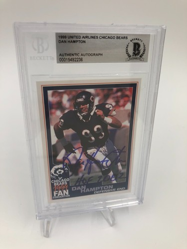 Carte DAN HAMPTON BECKETT AUTO signée 1999 UNITED AIRLINES CHICAGO BEARS - Photo 5 sur 10