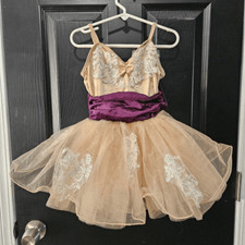 Weissman NWOT child small dance costume jazz lyrical tap solo brown purple
