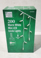 Home Accents Holiday 200 Warm White Mini LED Icicle Lights Christmas/Party