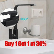 Modern Black Kitchen Sink Taps Mixer Tap Single Lever Basin Brass Mono Faucet UK