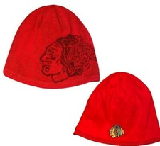 Chicago Blackhawks Reebok Reversible Jacquard Knit Beanie Hat