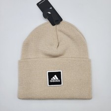 Adidas Beanie Mens Womens Aeroready Alumina Beige Wide Cuff Fold Winter
