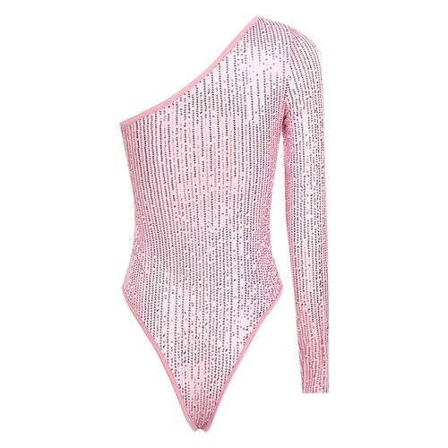 Women Leotard Sequin Unitard Nightclub Bodysuit Dance Rompers Shiny Catsuit - Picture 49 of 61