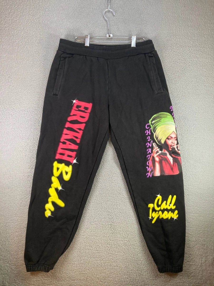 Chinatown Market Sweatpants Mens Medium Black Baggy Graphic Call Tyrone Rap