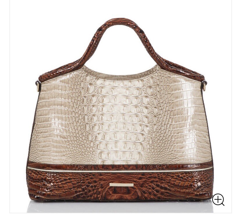 Brahmin Elaine Clay Caye Leather Satchel Shoulder Bag With Brahmin