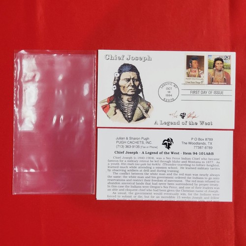 First Day of Issue Stamp Cache Envelope Enclosure Chief Joseph Western Legend - Picture 3 of 7