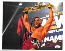 AEW WARDLOW SIGNED AEW TNT CHAMPION 8X10 PHOTO WITH JSA CARD JSA STICKER