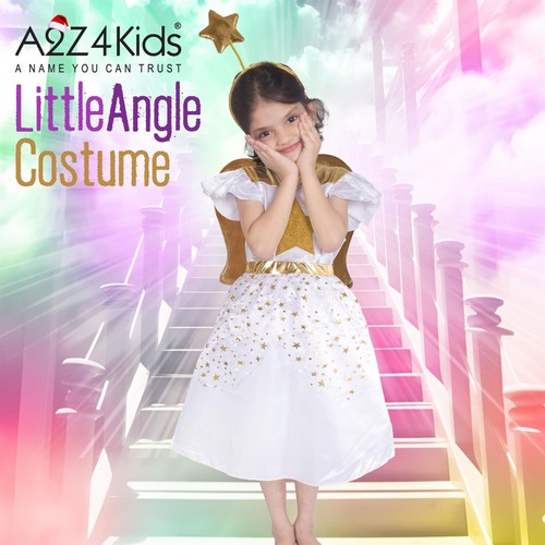 Kids Girls Xmas Nativity Angel School Play Angel Fancy Dress Costume Age 3-14 Yr - Afbeelding 1 van 11