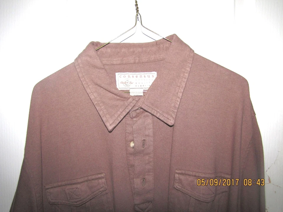 CONSENSUS CASUAL GOLF SHIRT BIG MAN SIZE 2XL BROWN SHORT SLEEVE  - Image 2 of 3