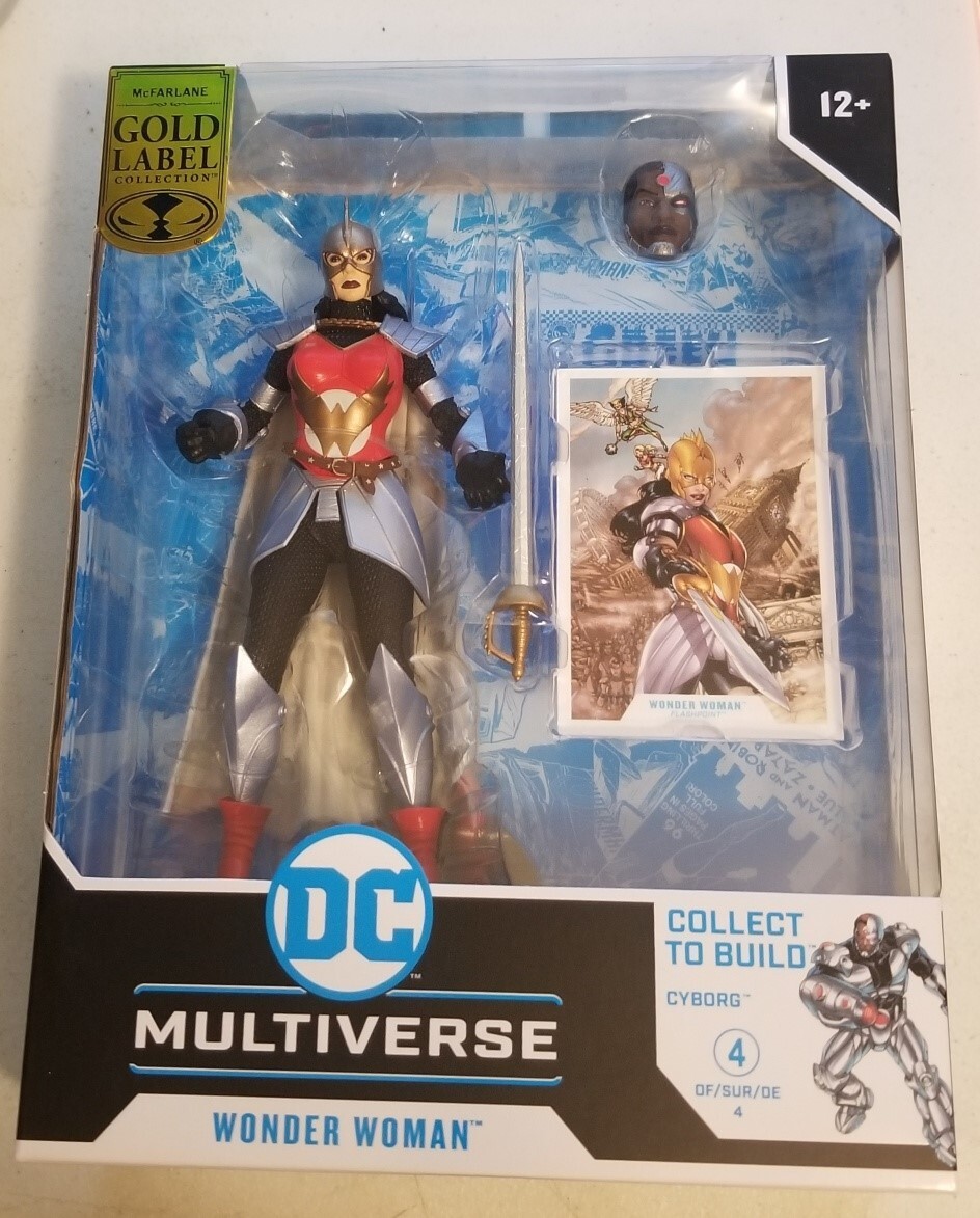 McFarlane DC Wonder Woman Flashpoint Gold Label w/ Cyborg BAF 7