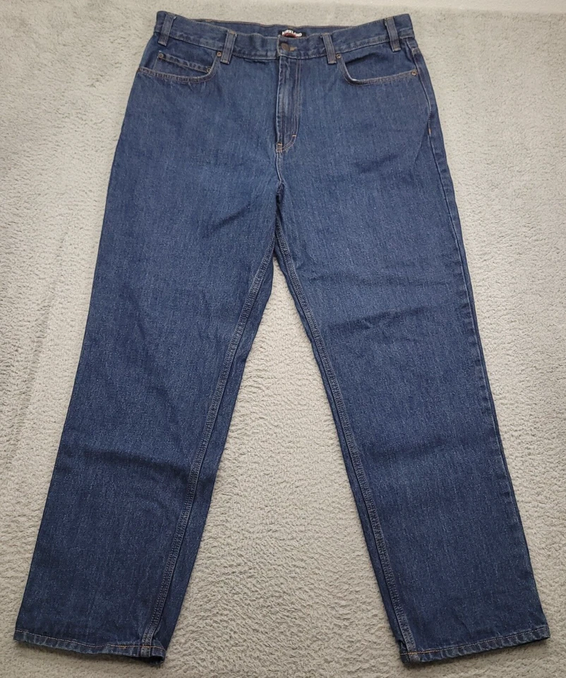 Pantalones de mezclilla Kirkland Signature para hombre 38x32 (38x31,5) lavado oscuro pierna recta Foto 3 de 4