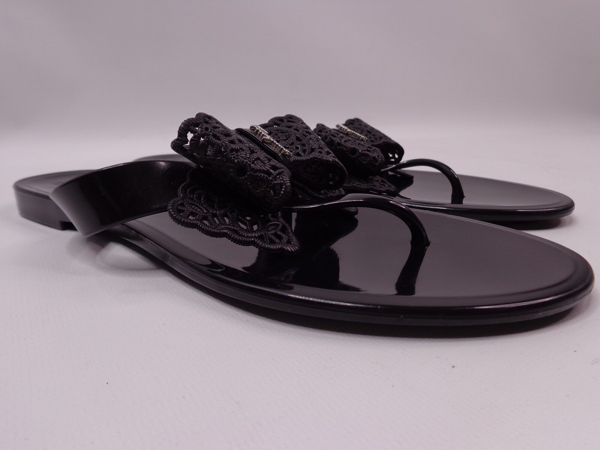 サンダル Salvatore Ferragamo / Perala Sling Jelly Sandals/US6/BLK SALVATORE FERRAGAMO BALI BOW TIE JELLY FLIP FLOP SANDAL BLACK 8B