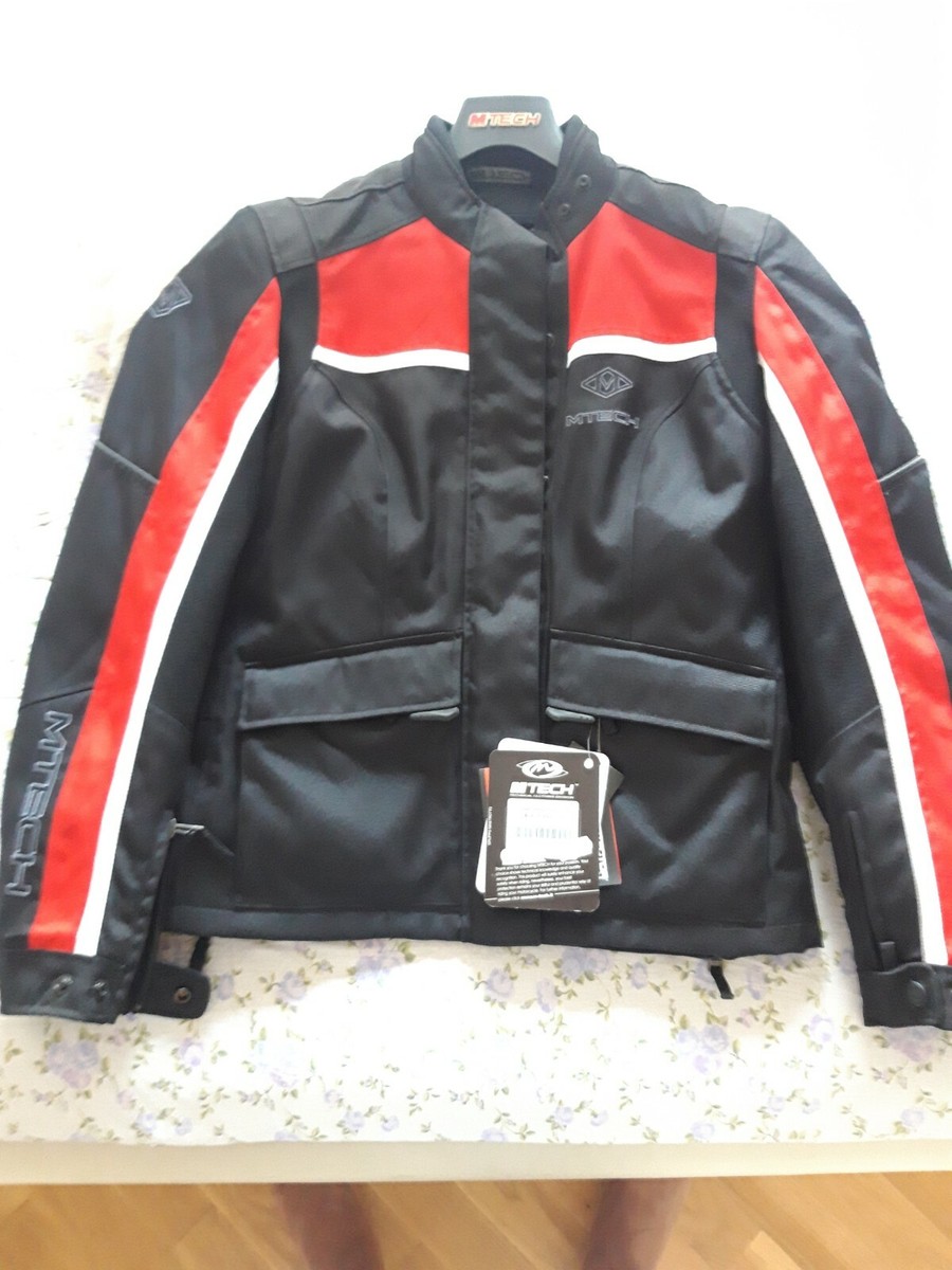 Leather Jacket Mtech Giacca Mtech Giubbotto Moto Rosso Giacca