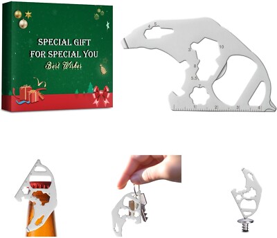 12 in 1 Polar Bear Keychain Multi-Tool Gear Bottle Opener Screwdriver