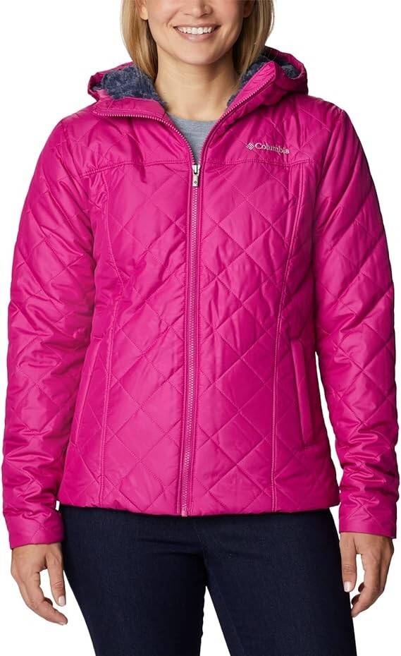 NWT Columbia Women's Copper Crest Hooded Jacket Quilted Pink Insulated