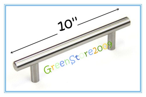 Barra de puerta cajón de gabinete de 10" barra de manija de acero perilla de tracción hardware níquel cepillado - Imagen 2 de 12