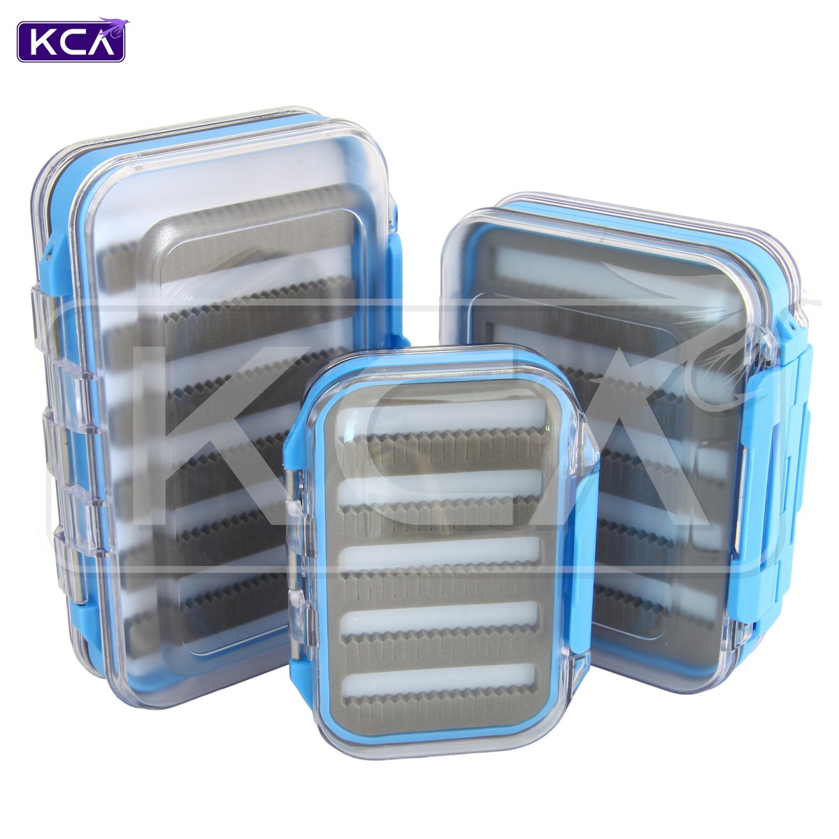 KCA Waterproof Slim Fly Box With Clear Lid - 3 Compartment Sizes For Fly Fishing 8 thumbnail image